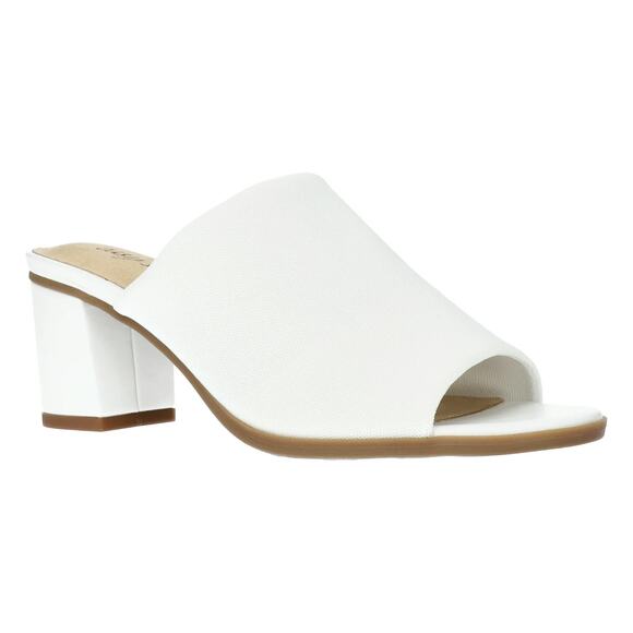 Easy Street Women's Carmella Stretch Fabric Mules, White Size 7.5M - Picture 1 of 7
